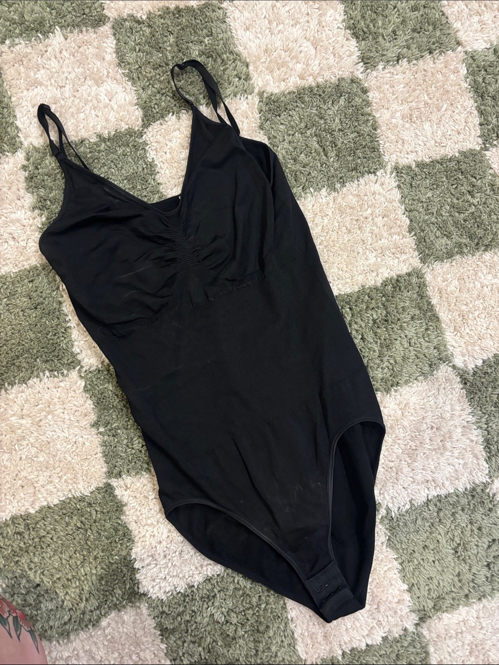 Sleek Black Shaping Bodysuit with Adjustable Straps
